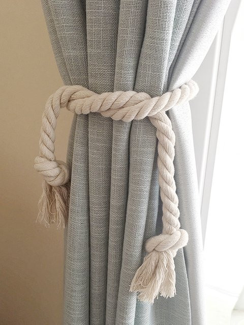 ELKCA Vorhanghalter-Clips in Beige als dekorative Vorhang-Krawattenhalter und praktische Halterungsseile - Bild 1