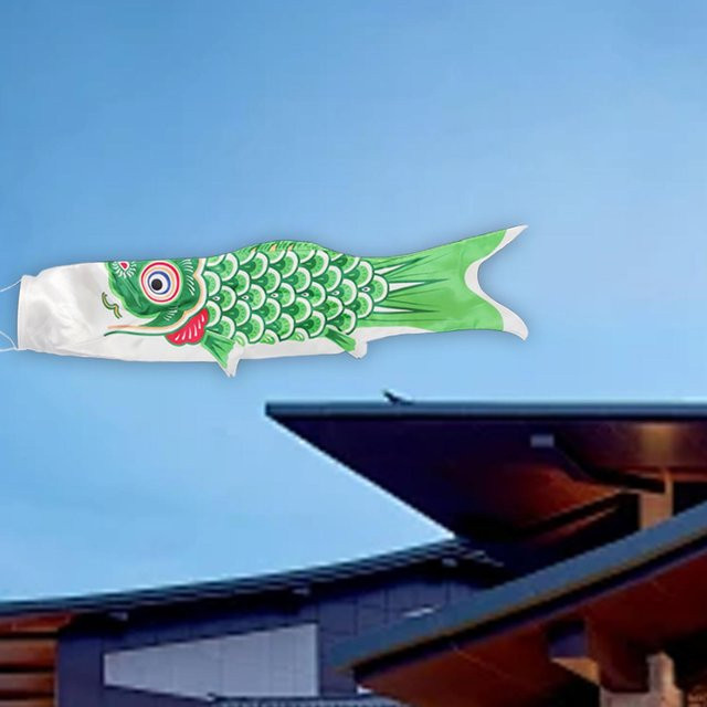 Koinobori Japanische Karpfen Flagge Sports Fun Club Windsack aus Polyester in Mehrfarbig und Weiß - Bild 1