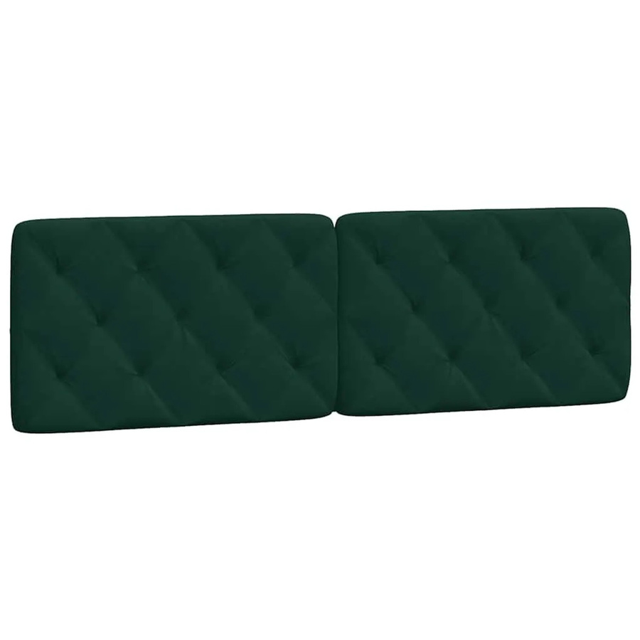 vidaXL Kopfteil-Kissen aus Samt in Dunkelgrün mit Rauten-Heftung, Breite: 160 cm, Höhe: 48 cm, Tiefe: 6 cm - Bild 2