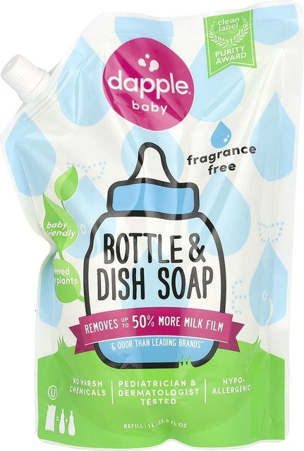 Dapple Baby Spülmittel Nachfüllpackung duftfrei 1 l weiß - Bild 1