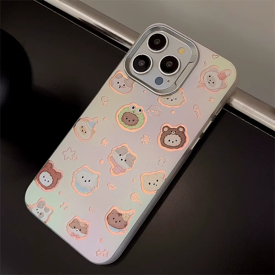 IQPEA Handyhülle mit niedlichem Katzen-Design und Farbverlauf für iPhone 15 14 13 12 Pro Max Plus, stoßfest, Multicolour - Bild 2