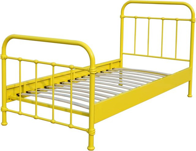 Vipack Metallbett New York in Gelb, B/T/H: 90 x 200 cm - Bild 1