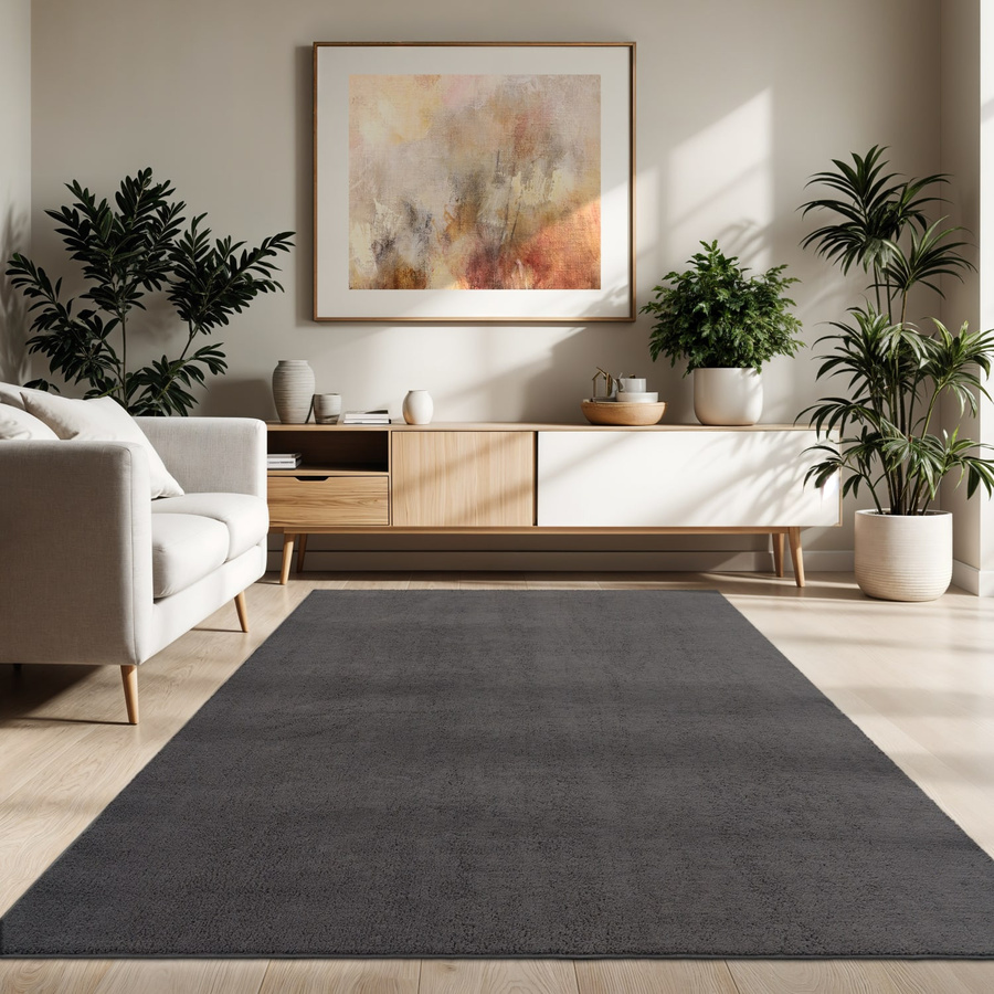 Teppich Calissa anthrazit, pflegeleicht, rutschfest und fußbodenheizungsgeeignet, B/T: 160 x 220 cm - Bild 2