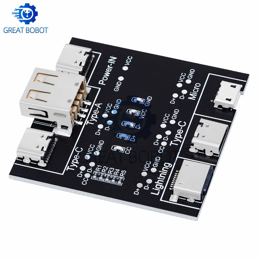DT3 Datenkabel-Erkennungsplatine von baishundianzi in Schwarz zur Kurzschlussdiagnose für Micro-USB und USB-C Kabel (iOS und Android) - Bild 2