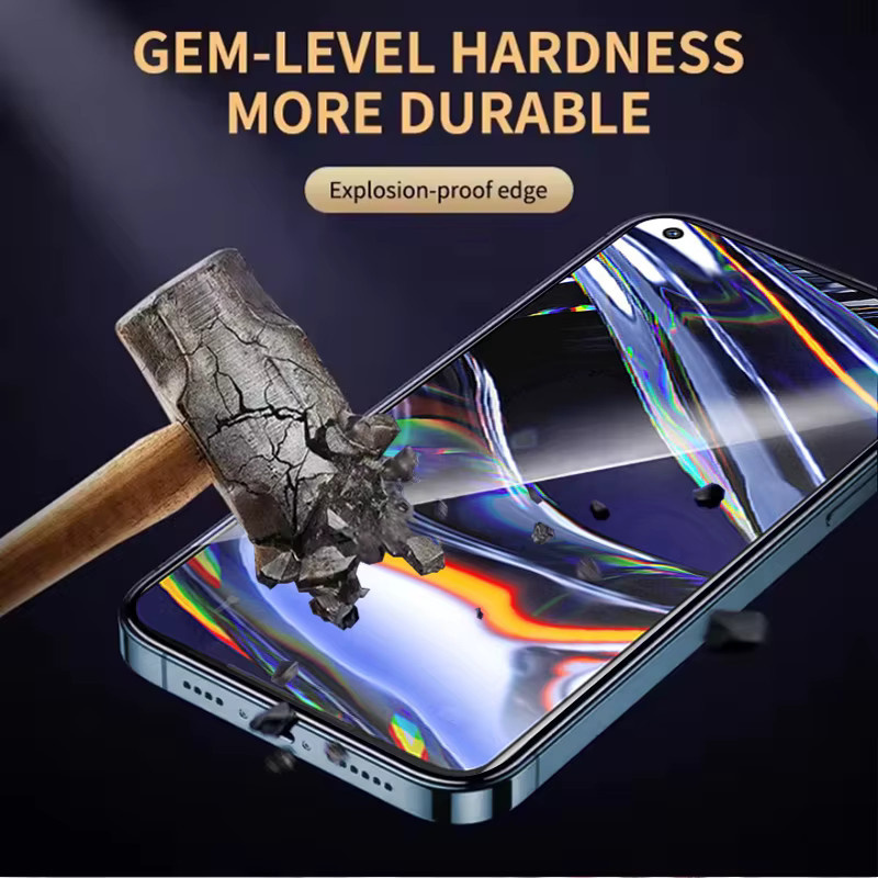 3er-Set gehärtetes Glas als Displayschutz für Realme 7 Pro, 6,4 Zoll, transparent, mit Fingerabdruck-Entsperrung und Anti-Explosions-Schutz - Bild 5