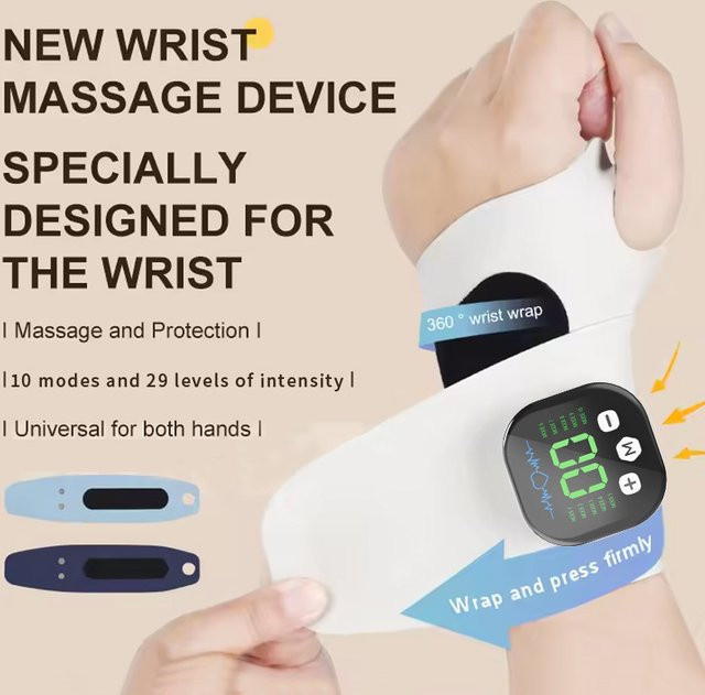 Windaily EMS Elektrisches Kabelloses Hand- und Handgelenk-Massagegerät, Weiß - Bild 1
