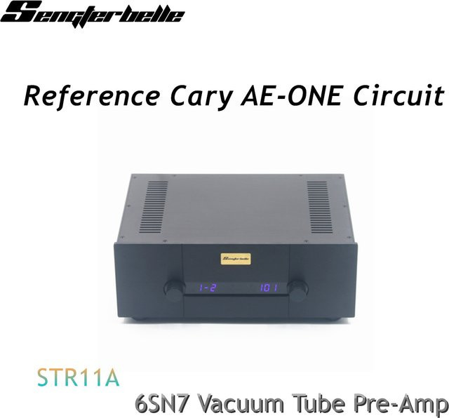 Cary AE-ONE Referenz-Schaltkreis 6SN7 Röhren-Vorverstärker mit Fernbedienung, 4 Eingänge und 2 RCA-Ausgänge in Schwarz oder Silber - Bild 1