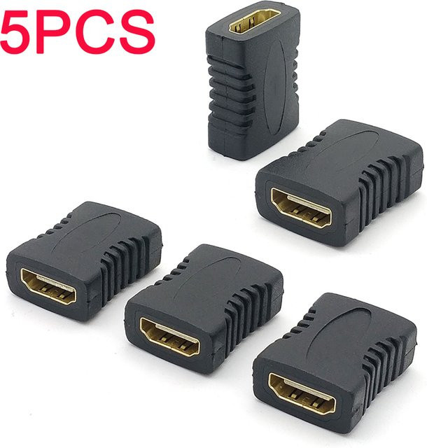 ZOUGOUGO HDMI Koppler Adapter Set 5 Stück in Schwarz für 4K 2K 3D Verbindung von Laptop und TV - Bild 1