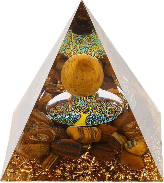 OutsideWorld Pyramiden Ornament aus natürlichem Kies in Beige und Braun - Bild 1