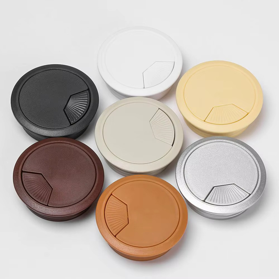 Weiße Kabeldurchlass-Abdeckung aus Kunststoff für Schreibtisch und Computer, Durchmesser: 60 mm oder 80 mm - Bild 3