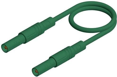 Hirschmann Test & Measurement MLS SIL GG 200/1 Sicherheits-Messleitung mit Lamellenstecker 4mm in Grün, Länge: 2,00 m - Bild 1