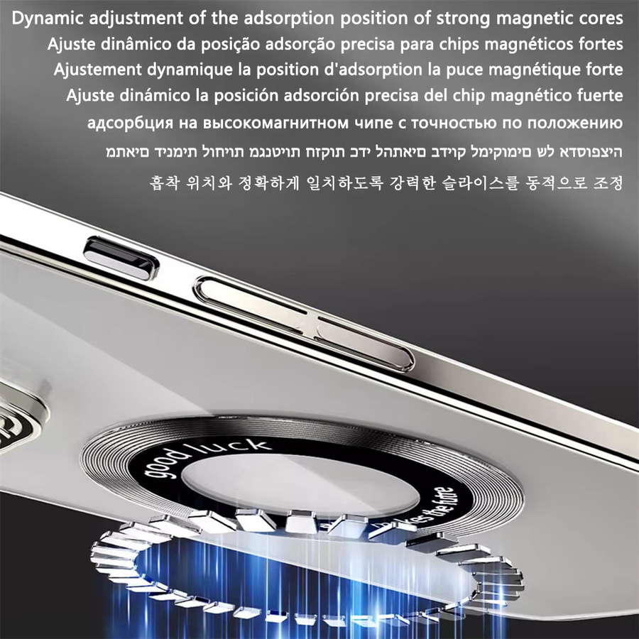 Bajasu MagSafe Magnetism Schutzhülle für iPhone 16 15 14 13 12 Pro Max Plus mit Apple Logo Vergrößerung und Elektroplatte Vollrückseite in Transparent/Purple - Bild 1