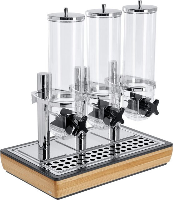 VEGA Müslispender Montana dreifach, GN 1/1, 3x 4l, Eiche/Transparent/Edelstahl, B: 57 cm, T: 36,5 cm, H: 50,5 cm - Bild 1