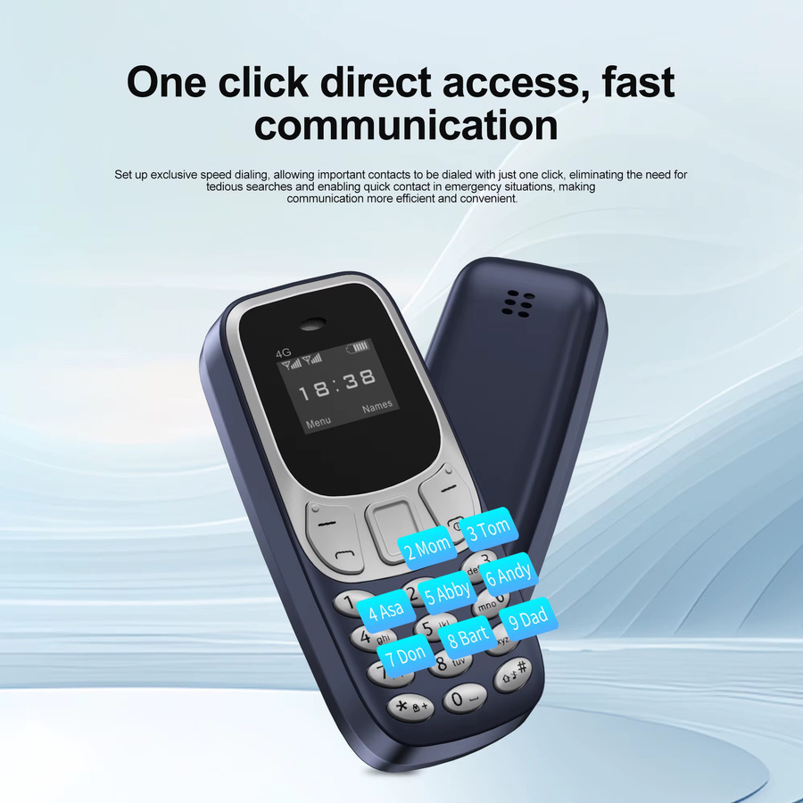 SERVO BM10 4G Mini-Mobiltelefon mit Tastenfunktion, 2 SIM-Slots und Anruf-Recorder in Schwarz - Bild 4