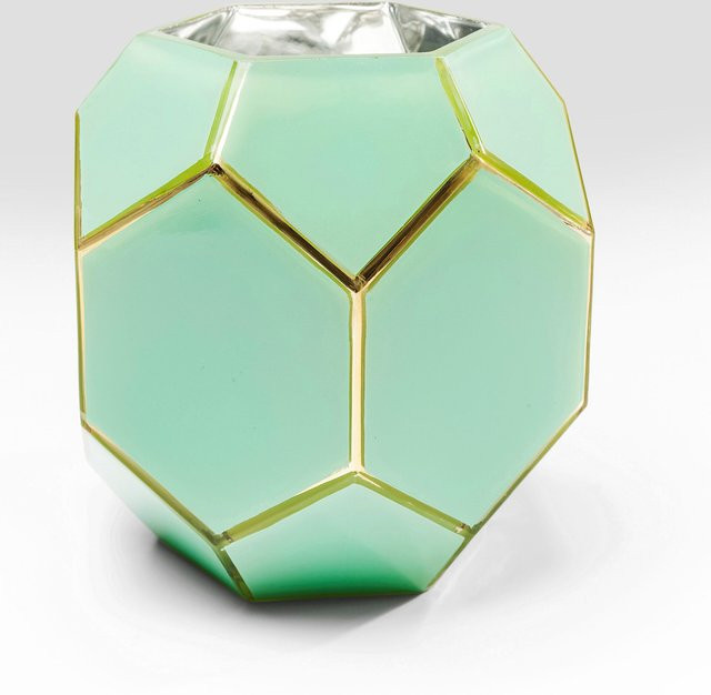 Kare Design Vase Art in Pastellgrün aus Keramik, geometrisches Design, Höhe: 18,0 cm, Breite: 19,0 cm, Tiefe: 18,0 cm - Bild 1