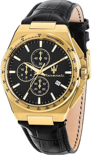 Maserati Chronograph, Quarz, Leder, Schwarz, 41 mm, Herren - Bild 1