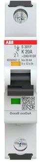 ABB S301P-K20 Leitungsschutzschalter 20A 240V Grau - Bild 1