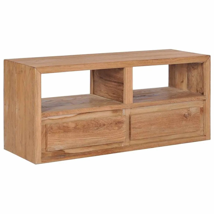 vidaXL TV-Schrank aus Massivholz Teak in Braun, B/T/H: 90 x 30 x 40 cm - Bild 2