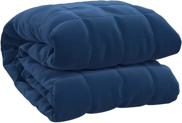 vidaXL Gewichtsdecke Blau, B/B/H: 150 x 200 cm, 7 kg, mit Glasperlen und Polyester-Mikrofaser, allergikerfreundlich und reversibel - Bild 1