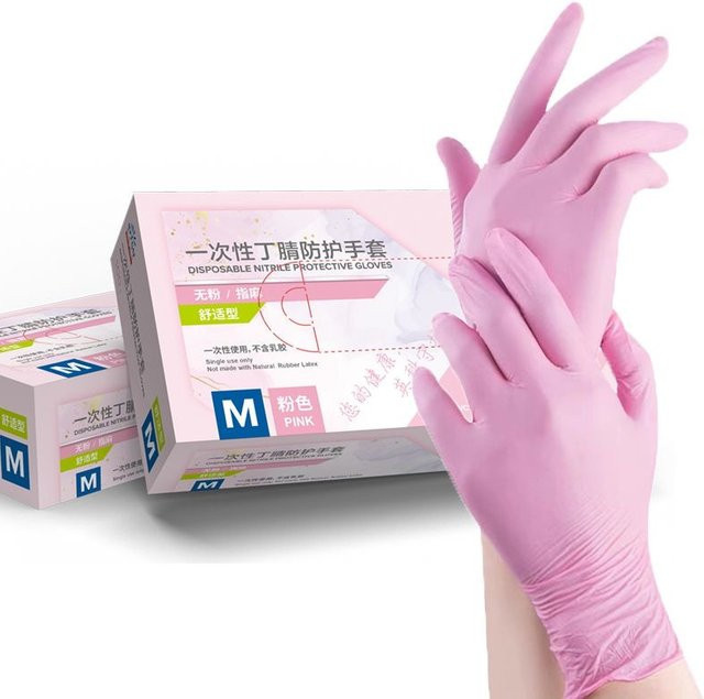 INMAICH Einweg-Nitrilhandschuhe latexfrei in Rosa, 100 Stück, rutschfest und wasserdicht für Haushalt, Reinigung, Küche oder Tattoo-Praxis - Bild 1