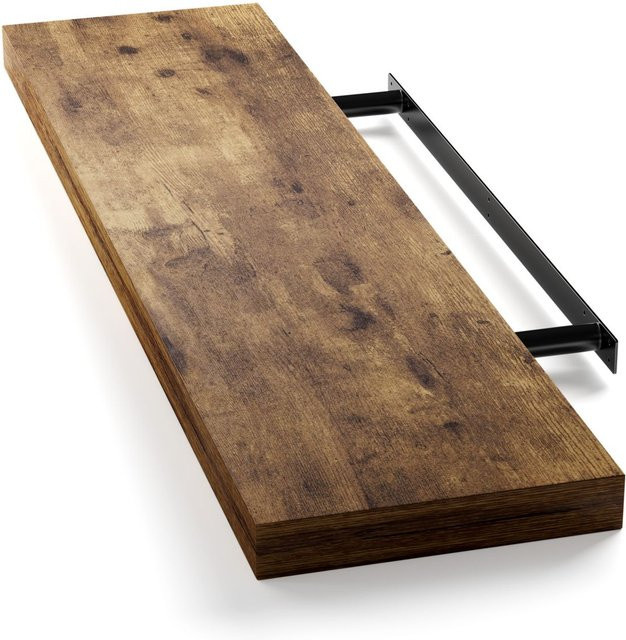 Casaria Wandregal Schweberegal Eiche dunkel mit Halterung Breite: 90 cm - Bild 1