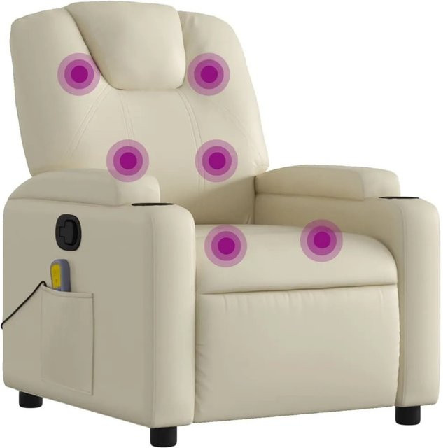 vidaXL Massagesessel mit Relaxfunktion in Beige aus Kunstleder - Bild 1