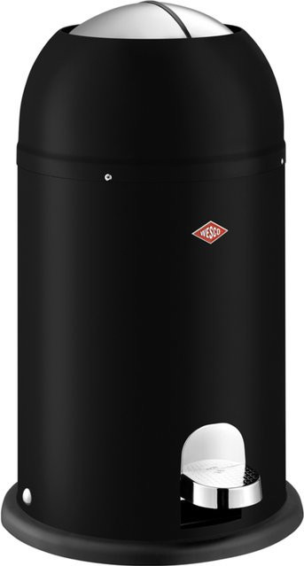Wesco Kickmaster Junior Abfalleimer mit Pedal aus Edelstahl in Schwarz, H: 53,0 cm, B: 30,8 cm, T: 12,0 cm - Bild 1