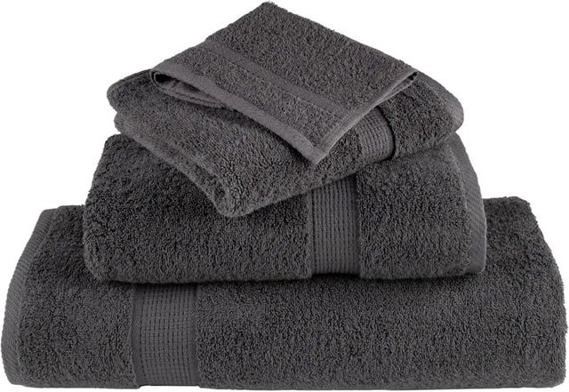 vidaXL Premium-Handtücher SOLUND, 4er-Set, Anthrazit, Baumwolle, 600 g/m², Breite: 50 cm, Länge: 100 cm - Bild 1