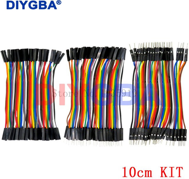DNIGEF Dupont Jumper Kabel Set für Arduino DIY Kits, Multicolor, 10 cm, verschiedene Verbindungen: Stecker auf Stecker, Stecker auf Buchse und Buchse auf Buchse - Bild 1