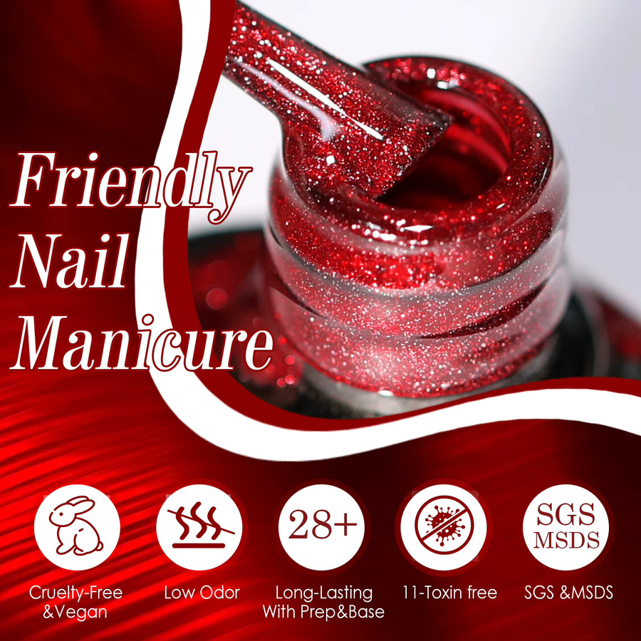 Misscheering Cat-Eye-Gel-Nagellack, rot, 7,5 ml - Bild 5