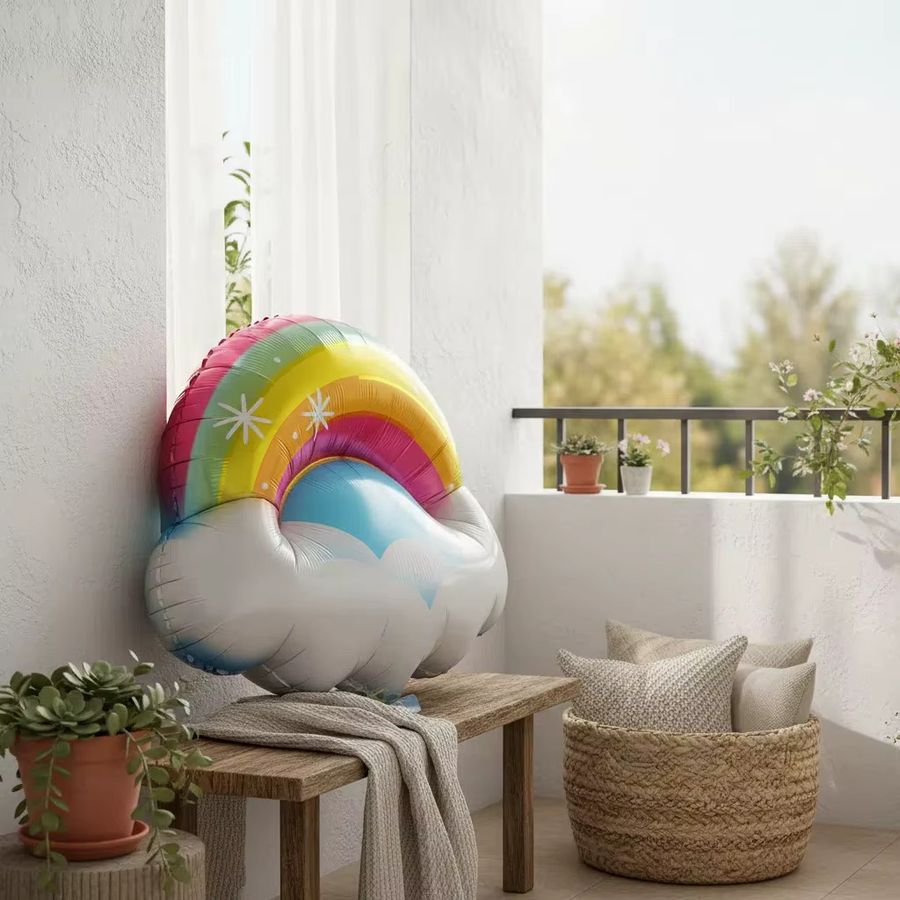 XQYY Cloud Rainbow Series Heliumballon aus Folie in Multicolor für deine Geburtstagsfeier, Hochzeit oder Verlobung - Bild 3