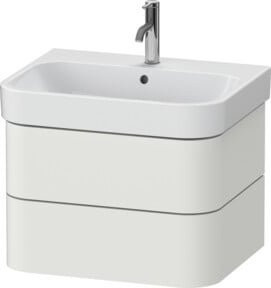 Duravit Waschtischunterschrank Happy D.2 Plus in Weiß Matt mit 2 Schubkästen, Wandhängend, B: 62,5 cm, T: 49 cm - Bild 1