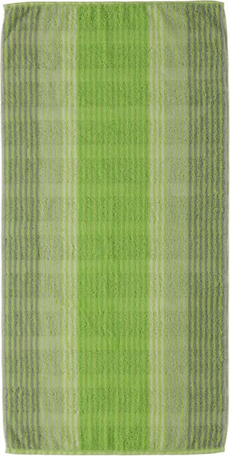 Handtuch NOBLESSE CASHMERE von cawo in Grün, gestreift und flauschig aus Baumwoll-Terry - Bild 1