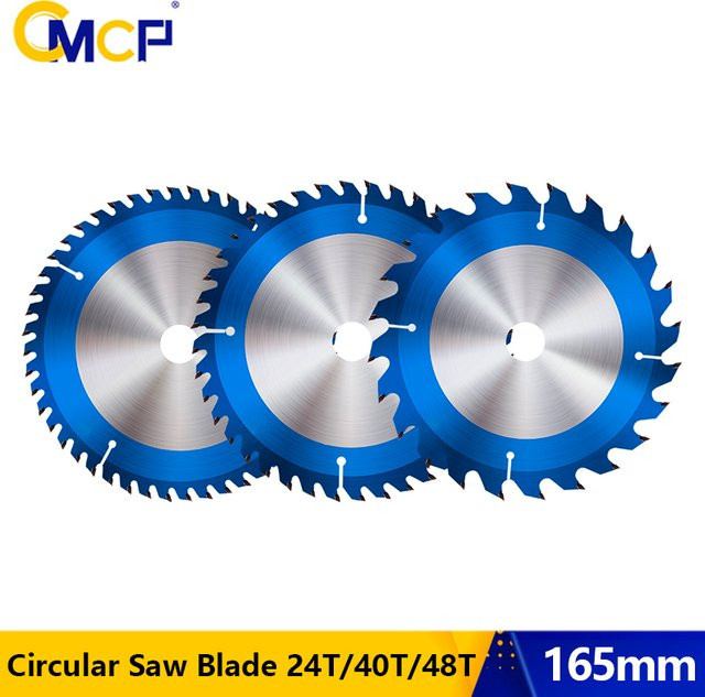 CMCP Kreissägeblatt TCT-Hartmetall mit Nano-blauer Beschichtung für Holzbearbeitung, Durchmesser: 165 mm - Bild 1