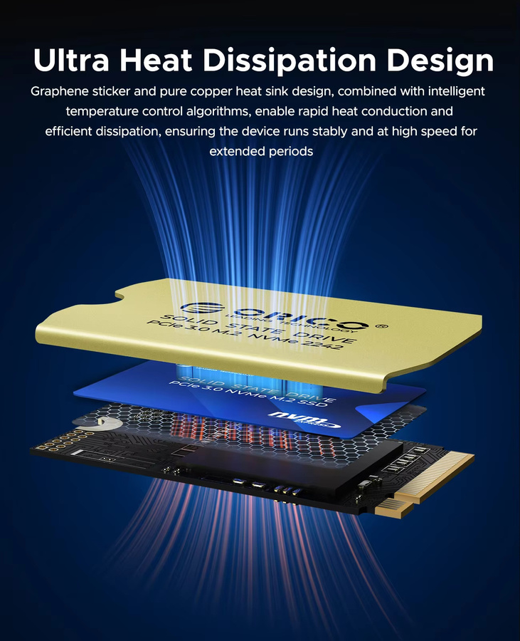 ORICO J10 M.2 2242 NVMe PCIe 3.0 Gen 3x4 Interne SSD mit 3D NAND TLC und bis zu 3100 MB/s High-Speed Solid State Drive für Laptop und Desktop - Bild 3