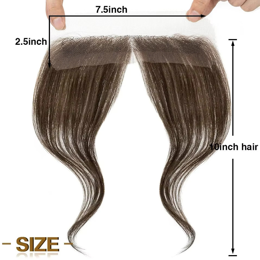 S-noilite Lace Front Perücke Echthaar Topper, Handgewebter Einzelknoten - Bild 2