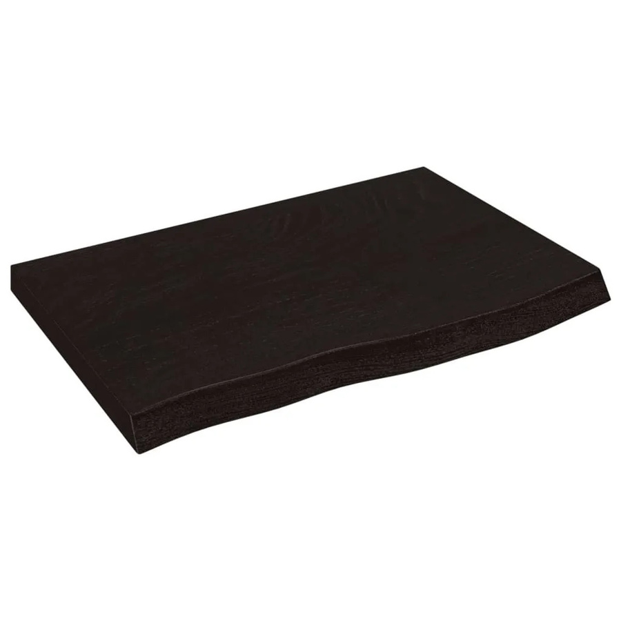 vidaXL Tischplatte aus Massivholz Eiche in Dunkelbraun, B: 60 cm, T: 40 cm, H: 2-4 cm - Bild 2
