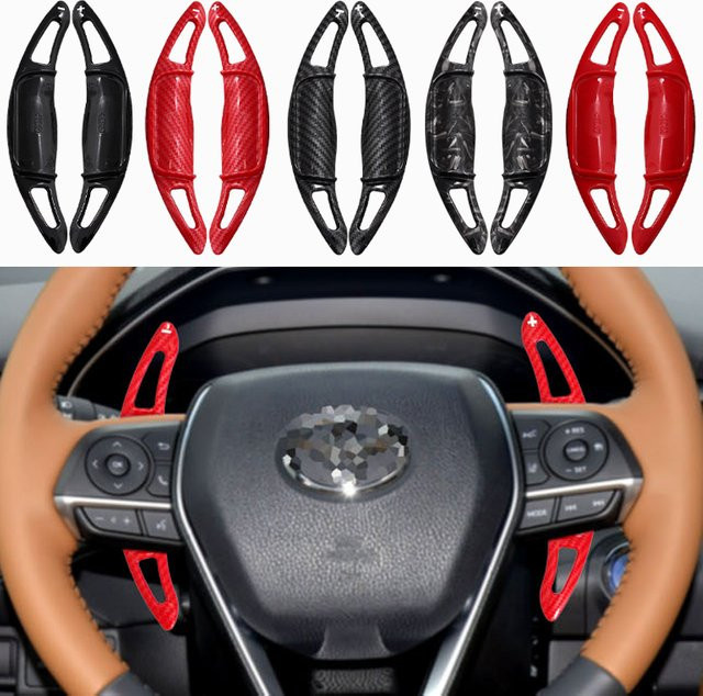AULIGUS Lenkrad Shift Paddle Shifter Verlängerung für Toyota Camry Corolla RAV4 Avalon, Schwarz - Bild 1