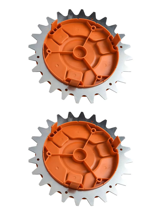 Vibratite Radnabenkappen Set 2 Stück in Orange für S&M Rasenmäher zum Außenschutz - Bild 2