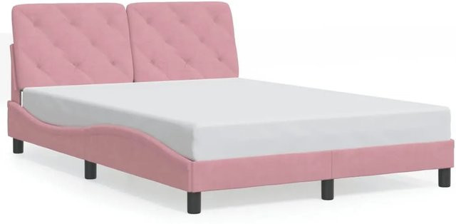 vidaXL Bettgestell aus Samt in Rosa, B/T/H: 120 x 200 cm - Bild 1