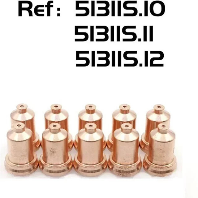 10 Stück Everlast Kupfer Plasmadüsen 51311S für Plasmabrenner IPT-80 PT80 PT-80 mit Durchmessern 1,0 mm, 1,1 mm und 1,2 mm in Gold - Bild 1