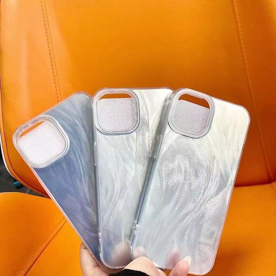 Luxus Laser Hard Cover Handyhülle für Samsung Galaxy A03, A04, A04E, F04, M04 und M13 5G in Silber Farbverlauf - Bild 1