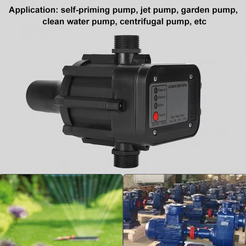 TOPINCN Automatischer Druckregler für Wasserpumpen, selbstansaugender Druckschalter, 220 V, Schwarz - Bild 5