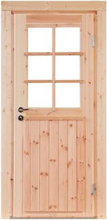 WOLFF FINNHAUS Einzeltür Finn aus Leimholz für Gartenhäuser in Braun - Bild 1