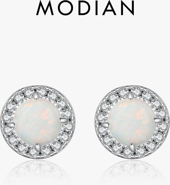MODIAN Ohrstecker, 925 Silber, Opal, Damen - Bild 1