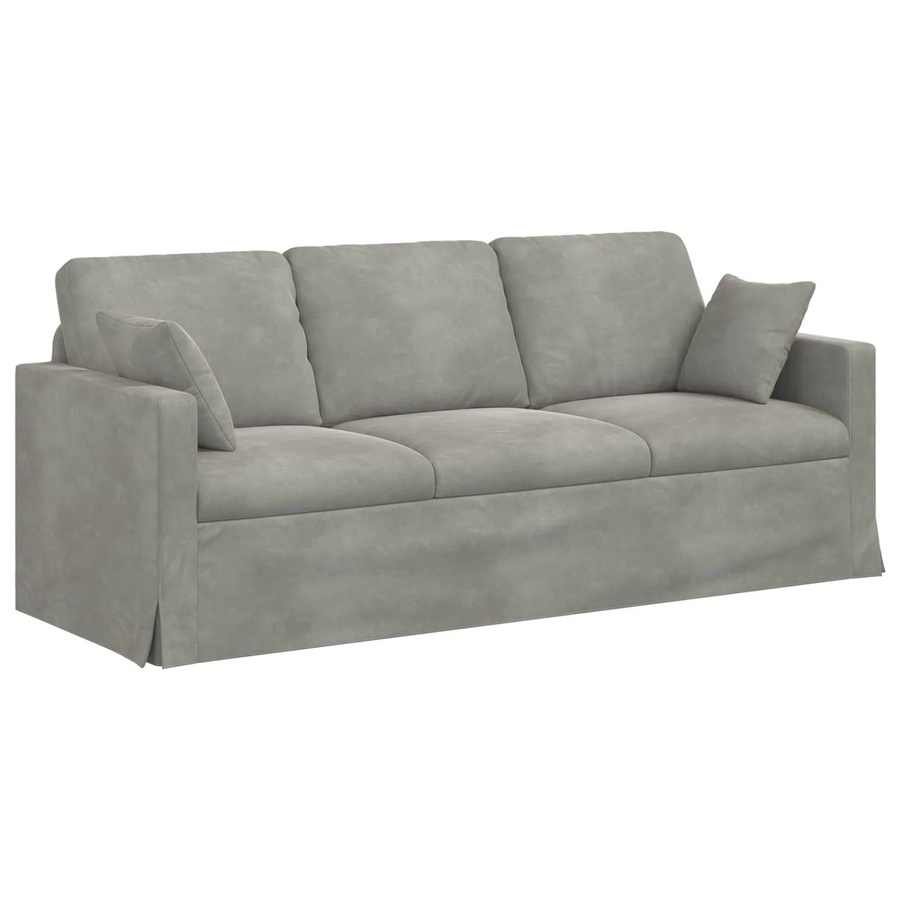 vidaXL Sofa Hellgrau aus Samt mit Metallrahmen B/T/H: 198 x 78 x 80 cm - Bild 2