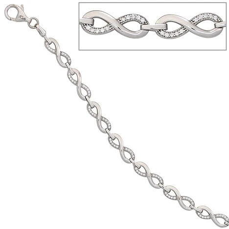 Colfem Armband Unendlichkeit, 925 Silber, Zirkonia, 19 cm, Unisex - Bild 1