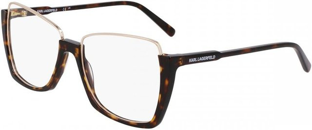 Karl Lagerfeld Kl355 Korrektionsbrille, Vollrand, Square, Damen, Brown Tortoise/Gold - Bild 1