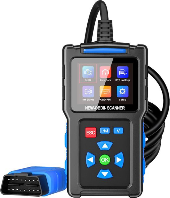 Igeteck OBDII Scanner Diagnosetool Kfz-Codeleser mit Modus 6 und Modus 8 Funktionen, Schwarz - Bild 1