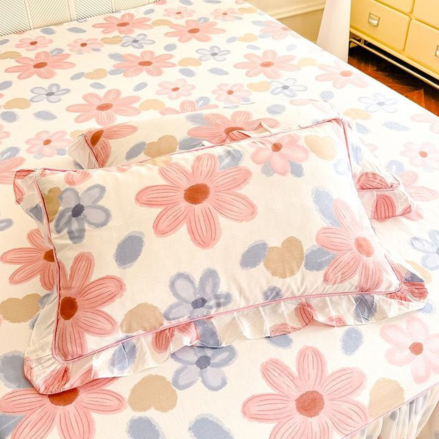2er-Set Kissenbezüge aus 100% Baumwolle mit Blumenmuster von JMG Clothing in Beige und Multicolour, B/H: 48 x 74 cm - Bild 1